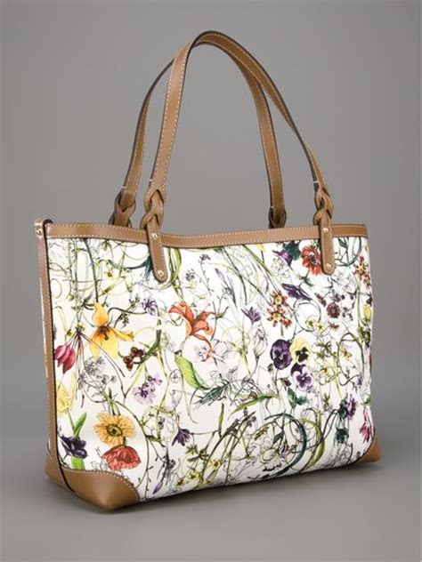 gucci silk floral bag|gucci tote bag with zipper.